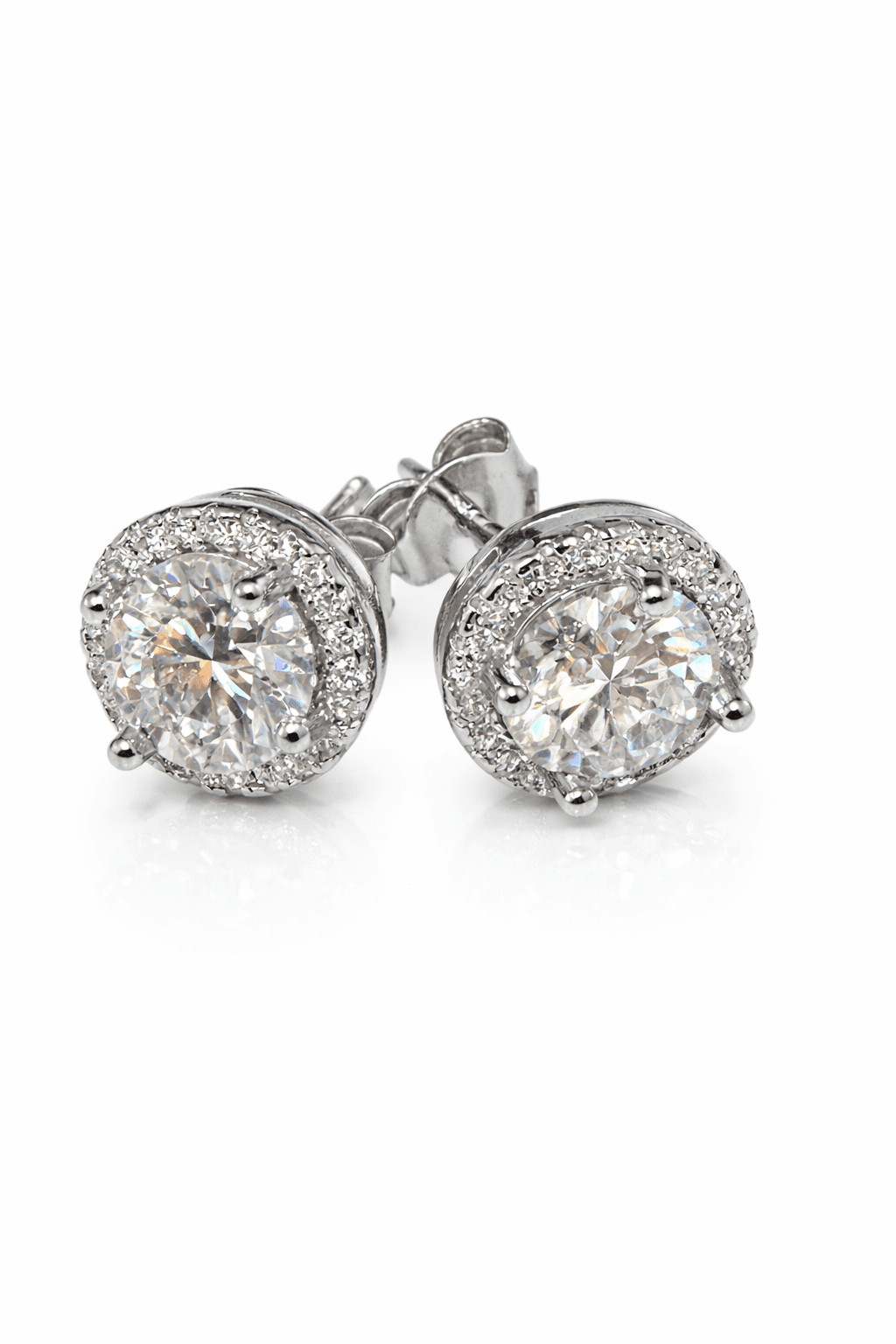 Classic Solitaire Crystal Stud Earrings - alternate view