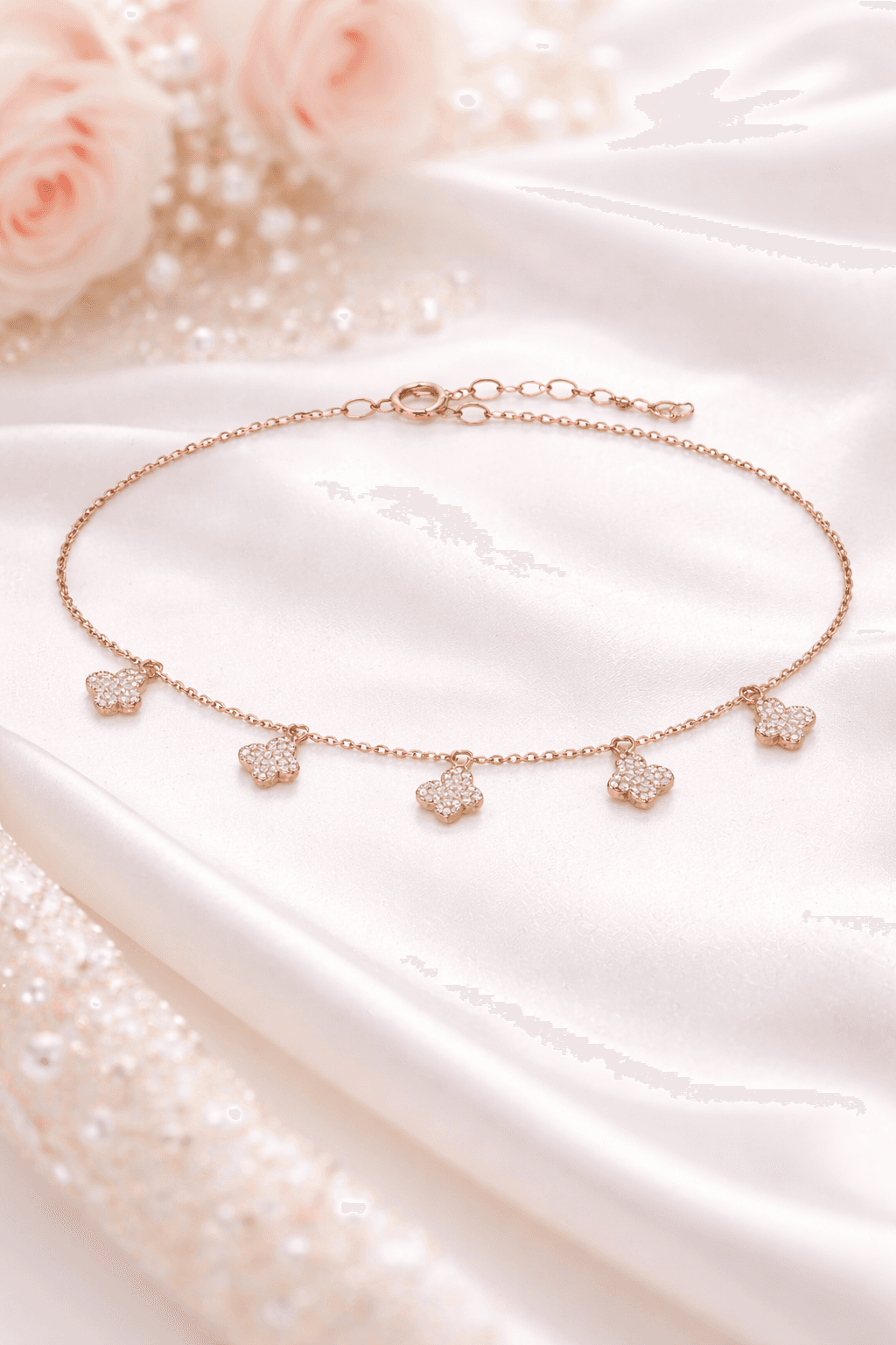 Crystal Clover Charm Necklace