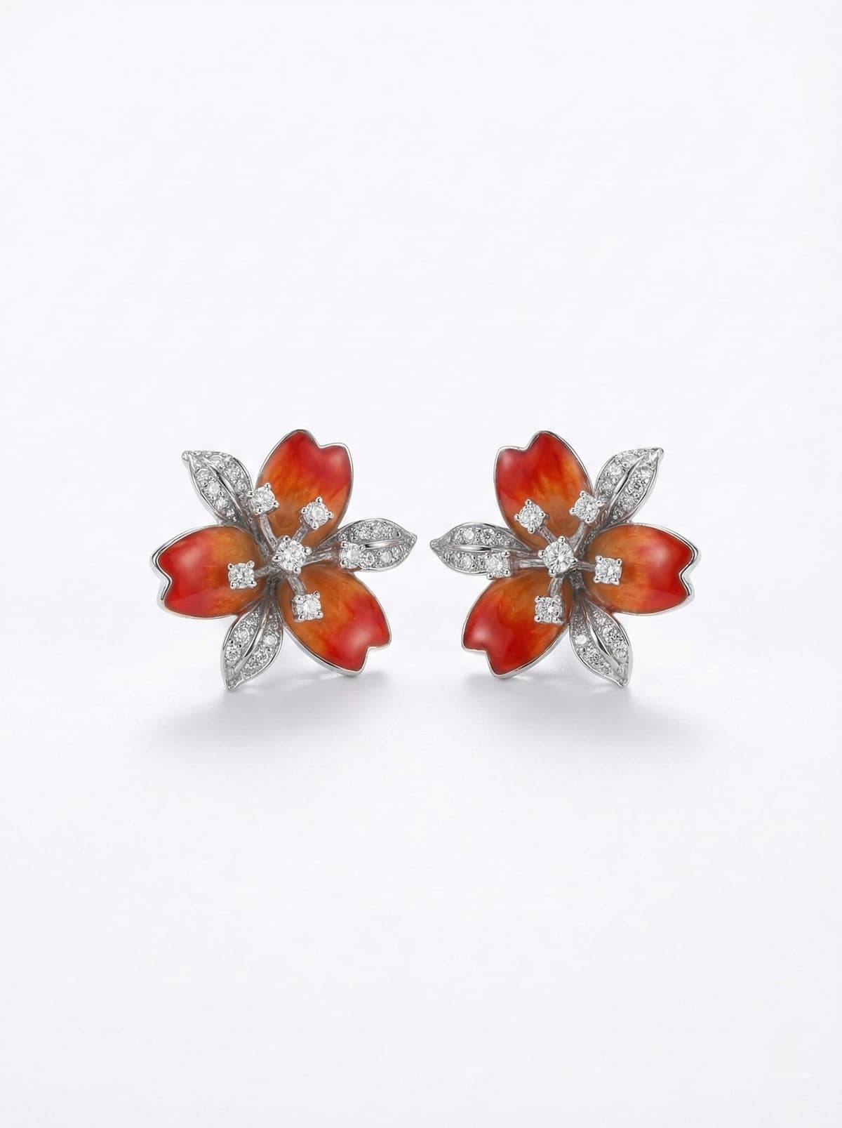 Flame Blossom Earrings - alternate view