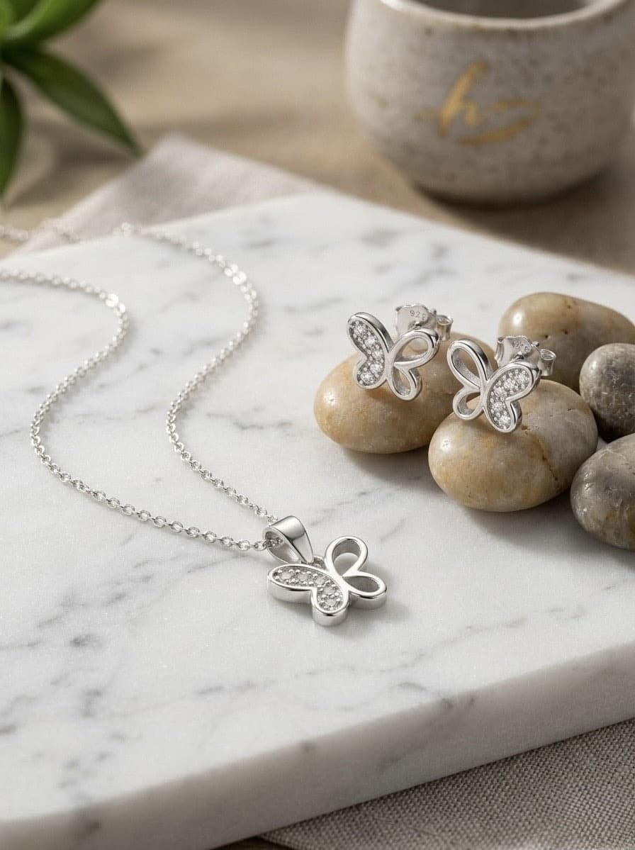 Flutter Grace Butterfly Pendant Set