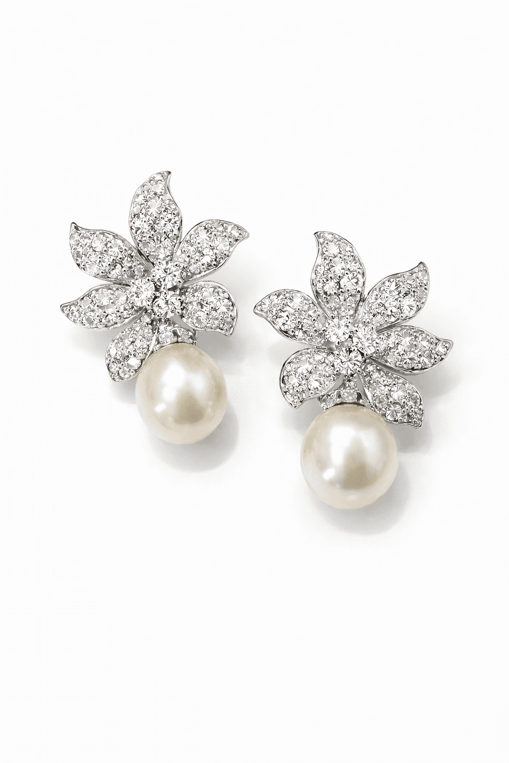 Pearl Blossom Drop Earrings - alternate view
