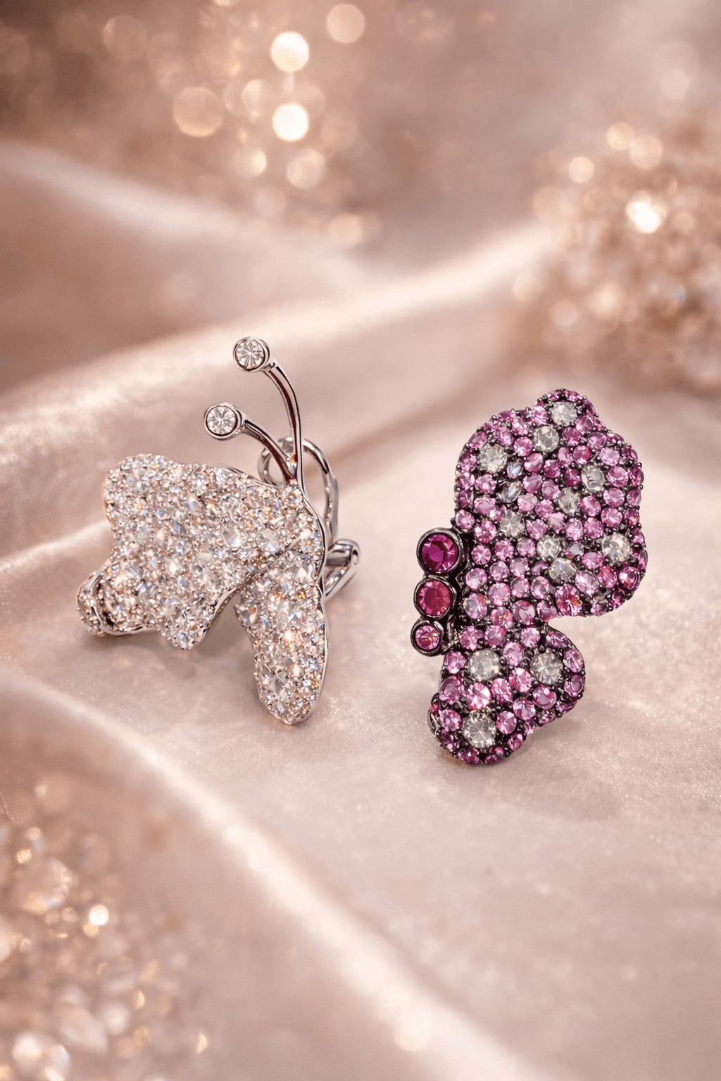 Silvpop Crystal Butterfly Statement Earrings - alternate view