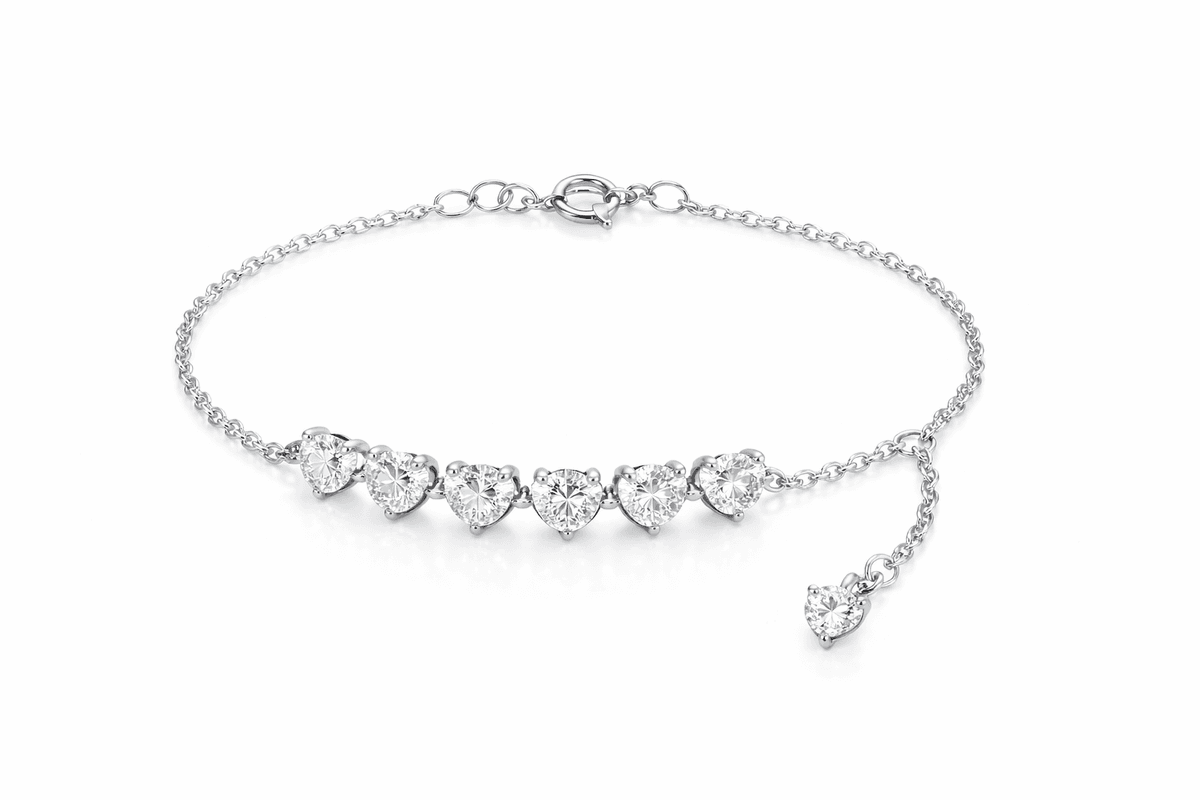 Silvpop Crystal Heart Tennis Bracelet - alternate view