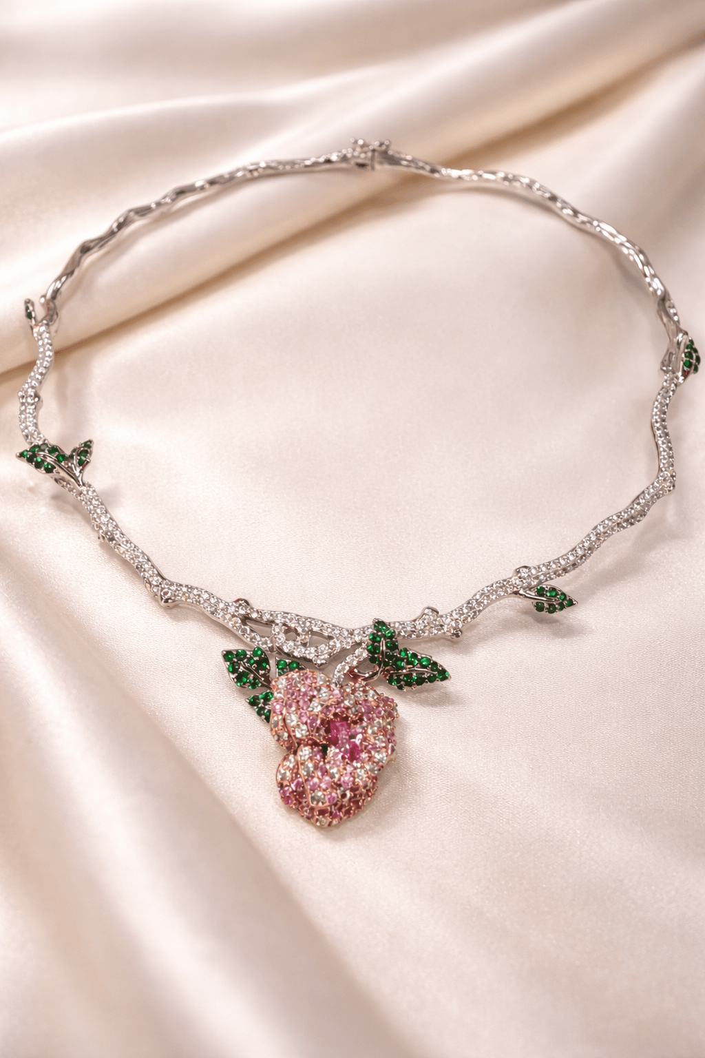 Blush Rose Garden Statement Necklace
