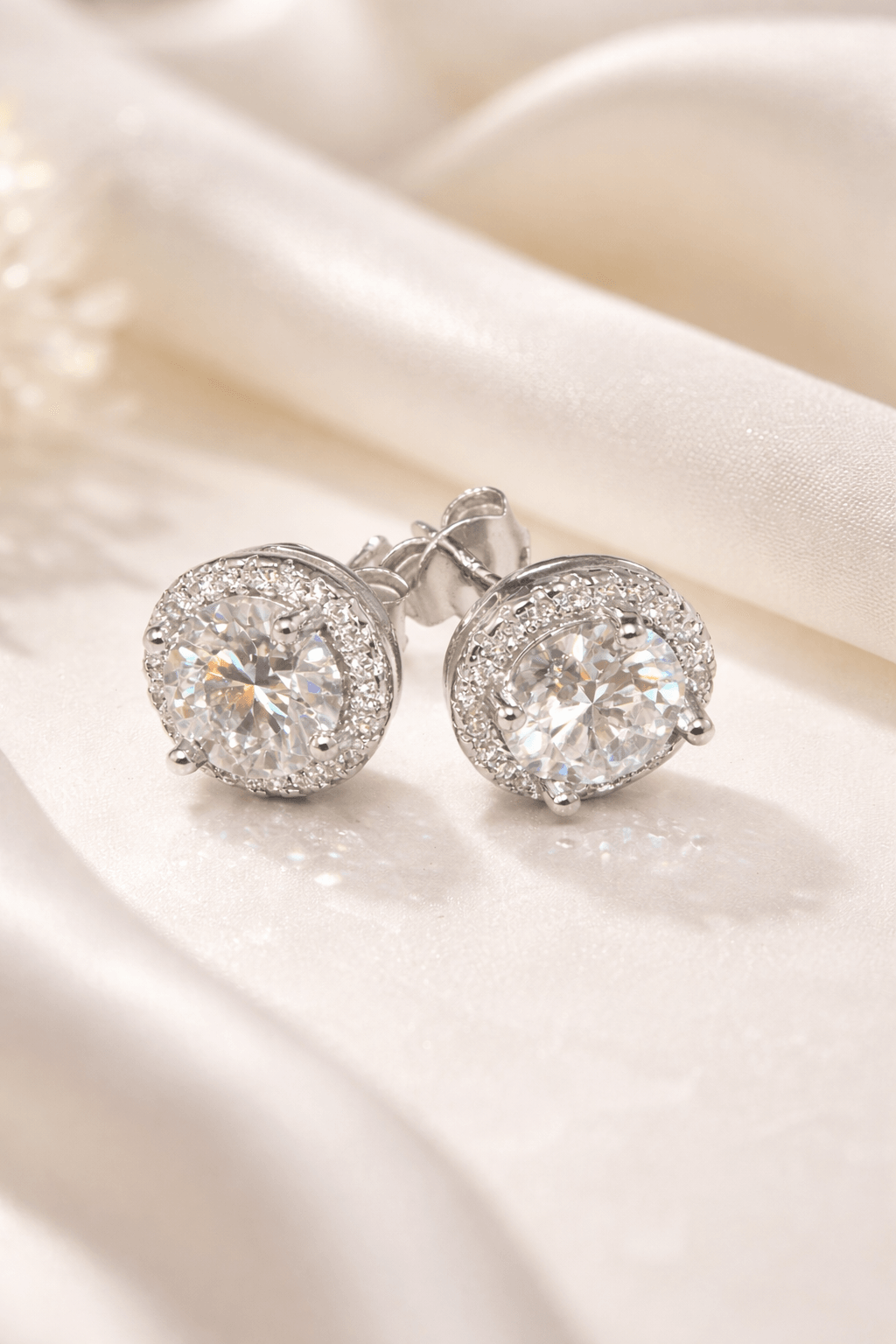Classic Solitaire Crystal Stud Earrings