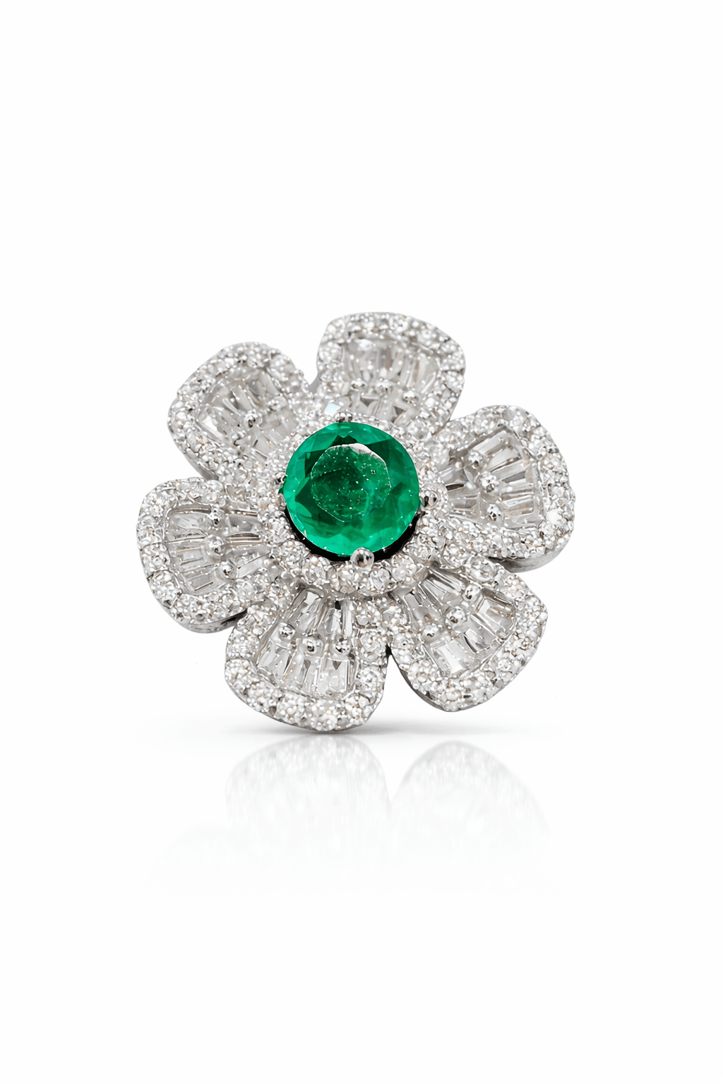 Emerald Bloom Crystal Ring - alternate view