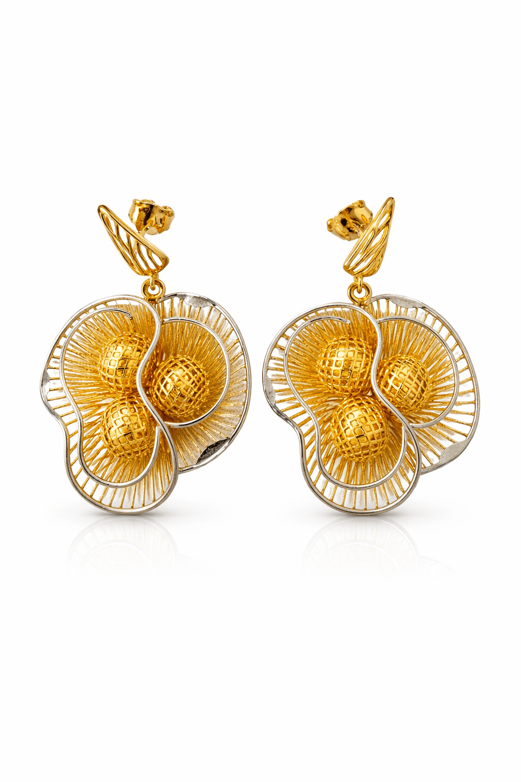 Golden Bloom Statement Earrings - alternate view