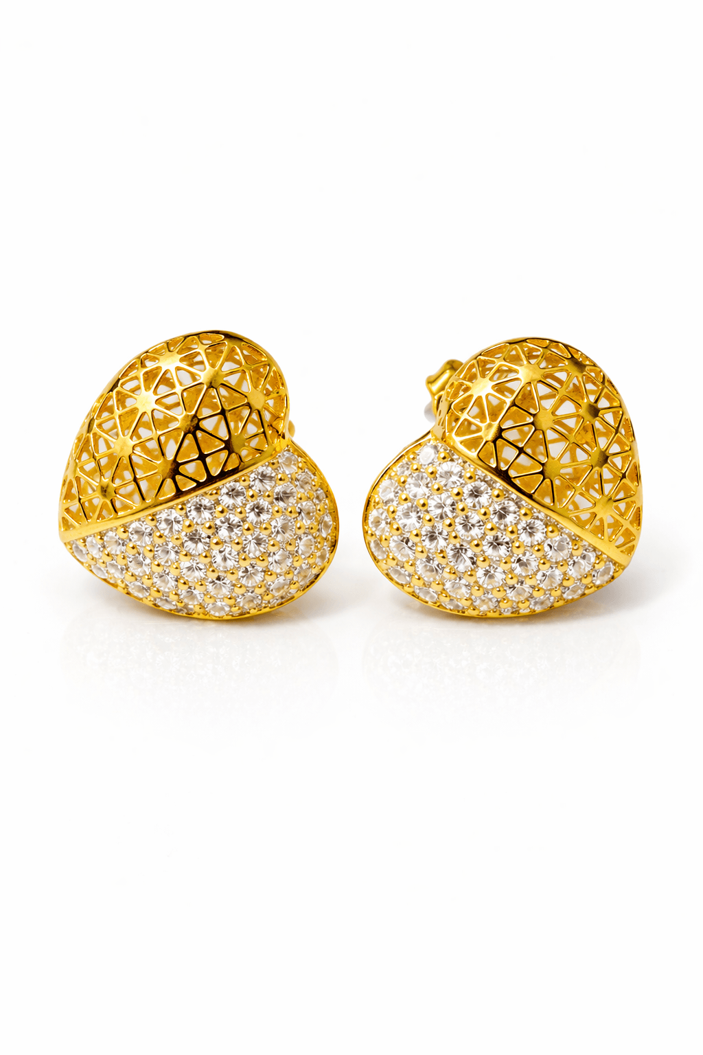 Heart Pavé Stud Earrings - alternate view