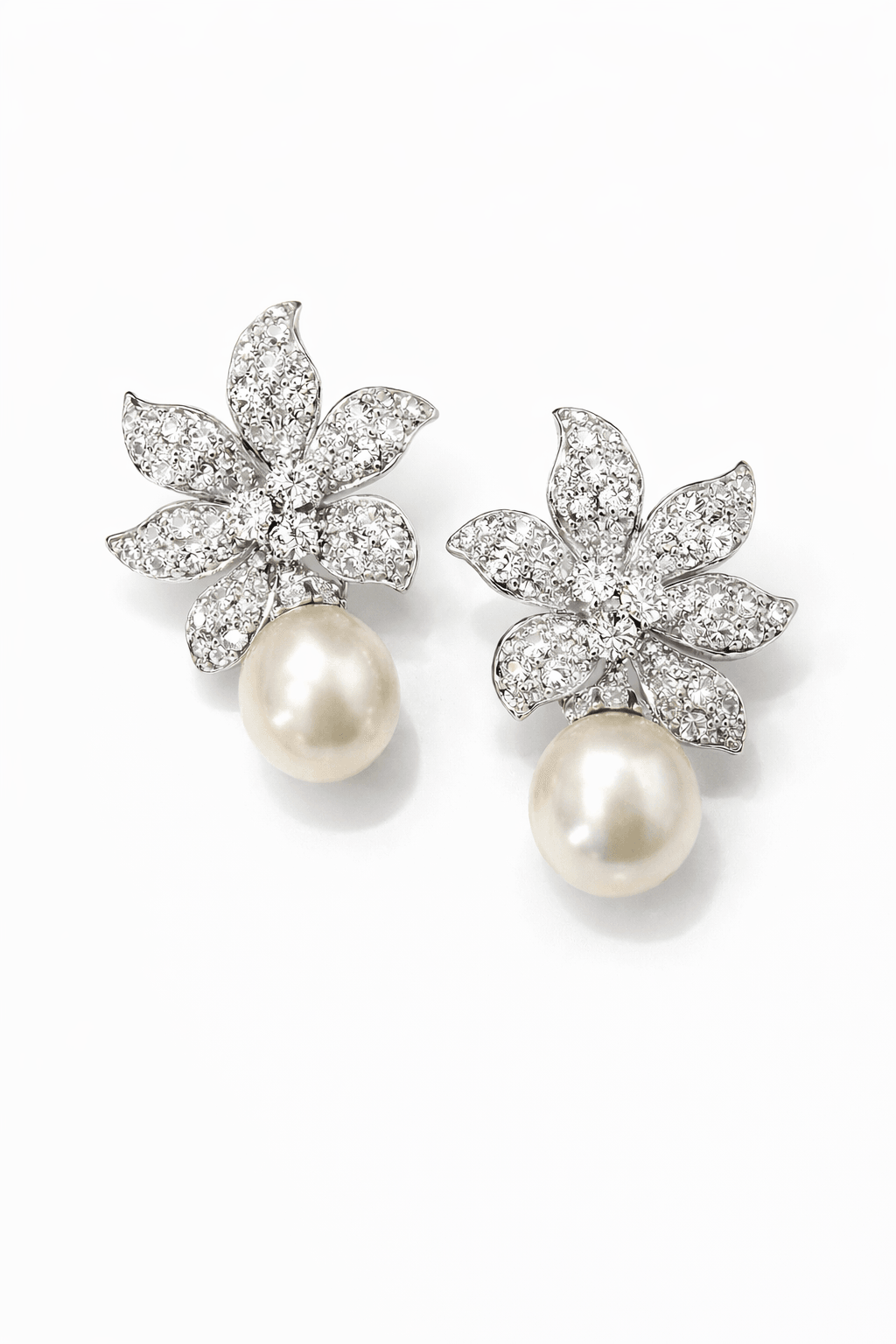 Pearl Blossom Drop Earrings - alternate view