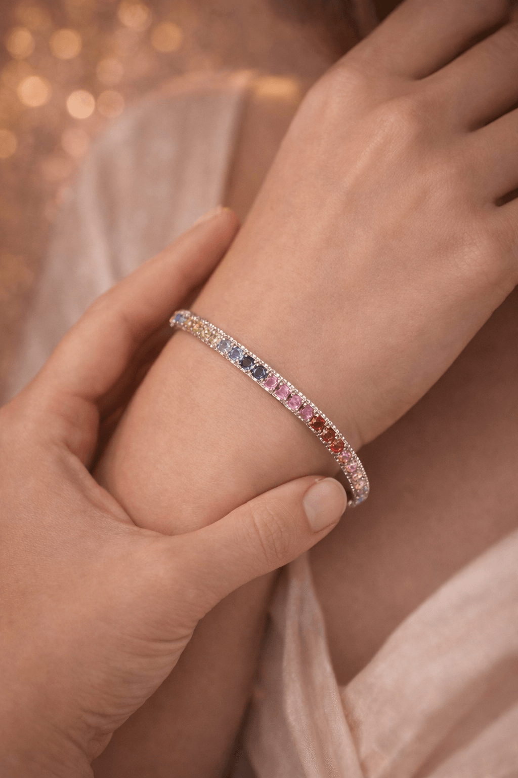 Rainbow Elegance Tennis Bracelet