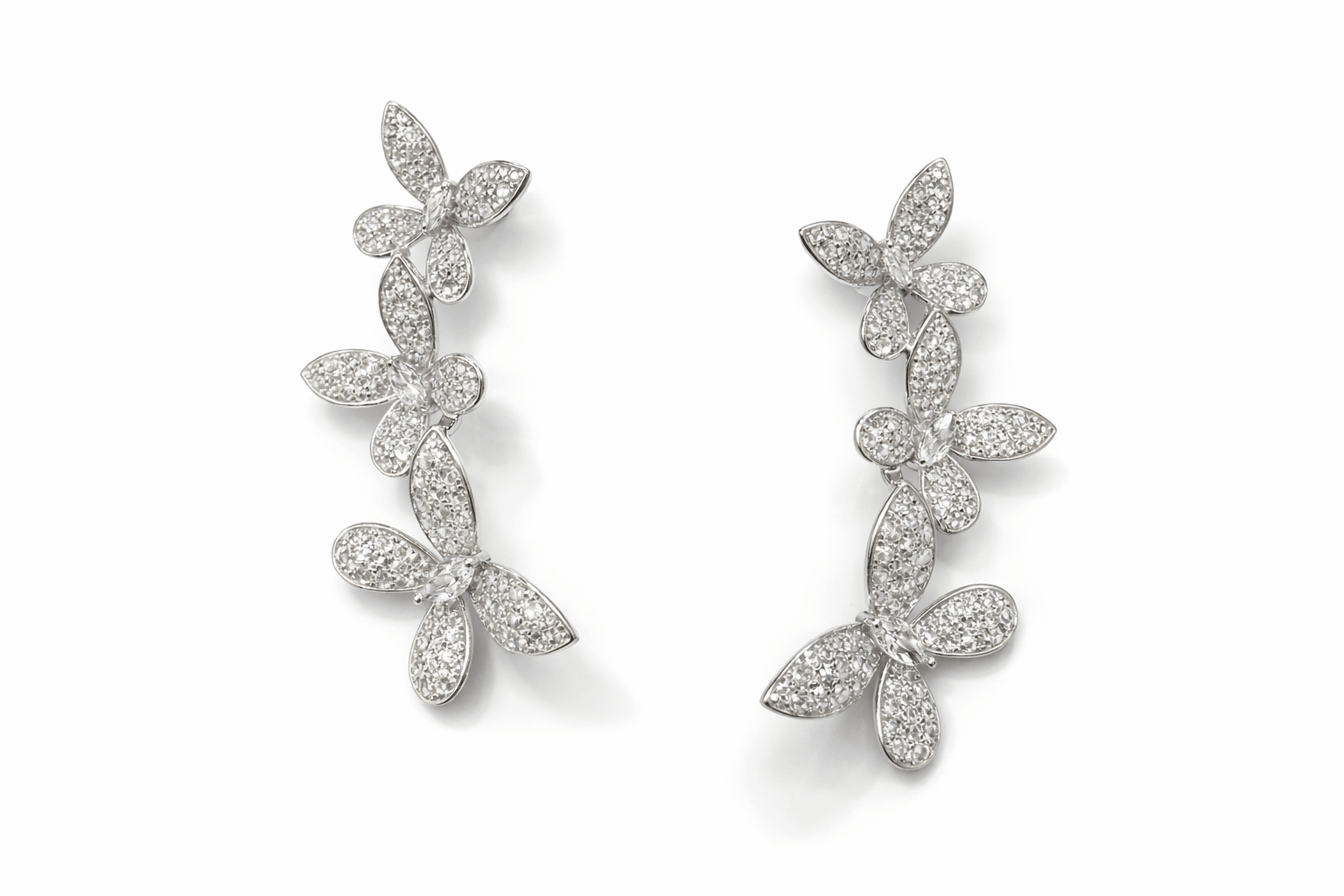 Silvpop Crystal Bloom Vine Earrings - alternate view