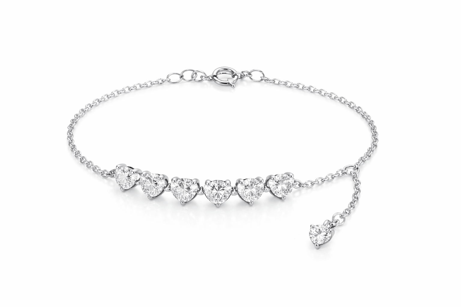 Silvpop Crystal Heart Tennis Bracelet - alternate view