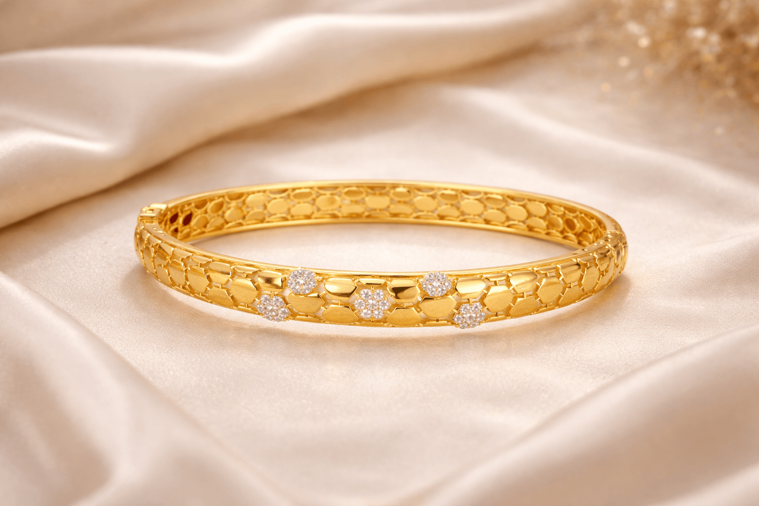 Silvpop Honeycomb Crystal Accent Bangle - alternate view